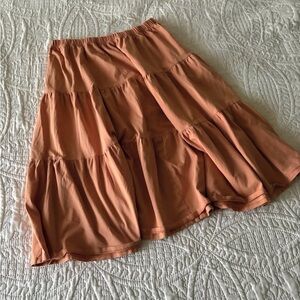 Elegant Tiered Peach/Tan Skirt